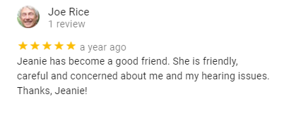 Joe Rice gave a five star review a year ago