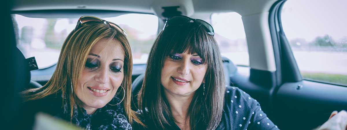 Friends in car